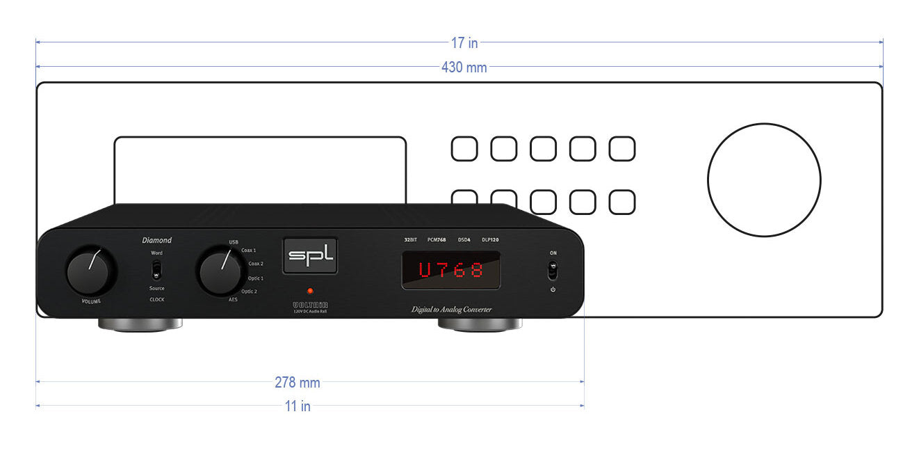 Douglas HiFi SPL DIAMOND BLACK Front Dimensions and Relative Size - Osborne Park - Perth - Western Australia