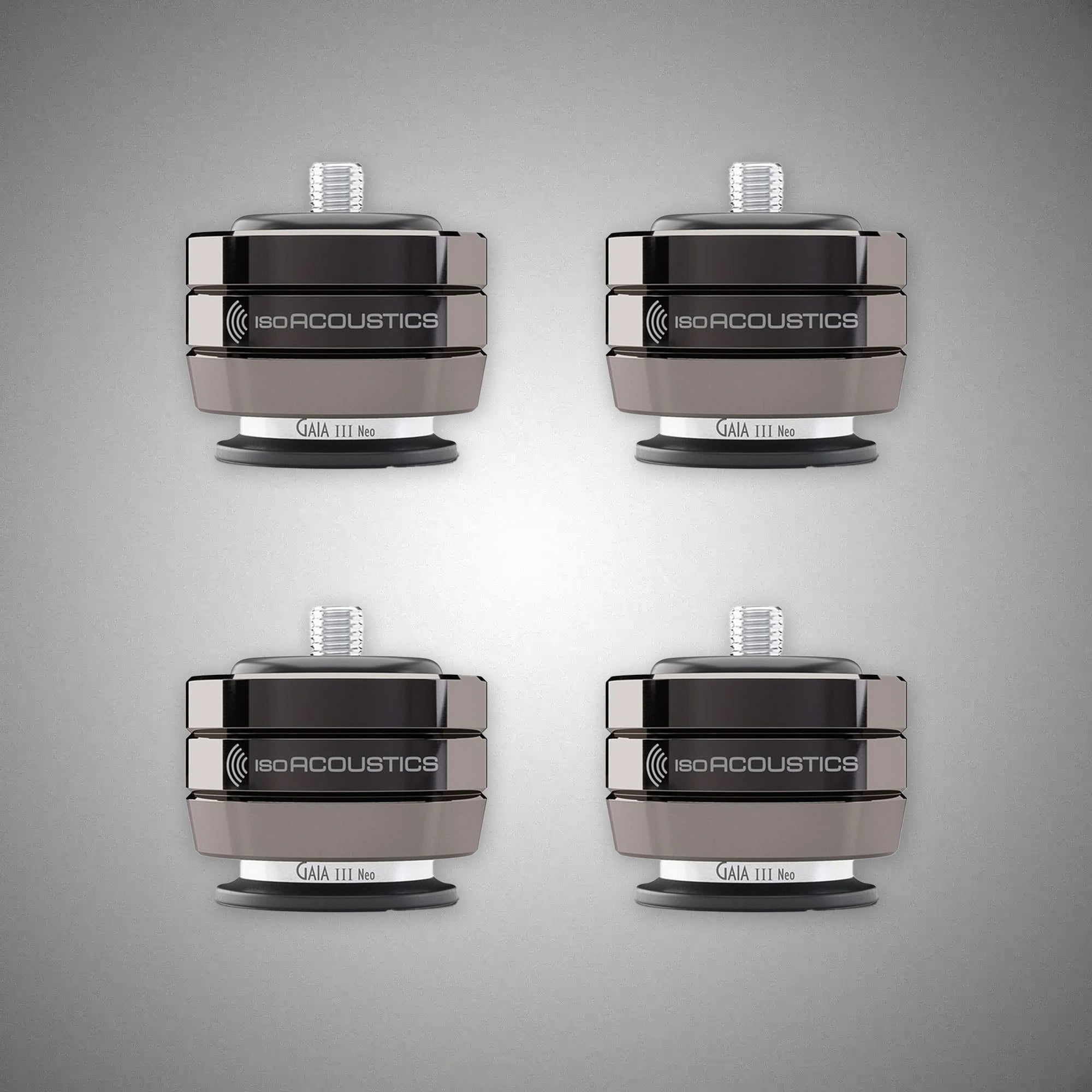 ISOACOUSTICS GAIA III NEO Isolation Footers Dark Chrome - DOUGLAS HIFI