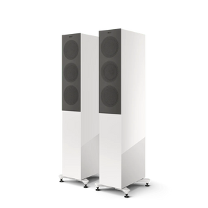 KEF R5 Meta Slimline Floorstanding speakers White with Grilles - Douglas HiFI Perth