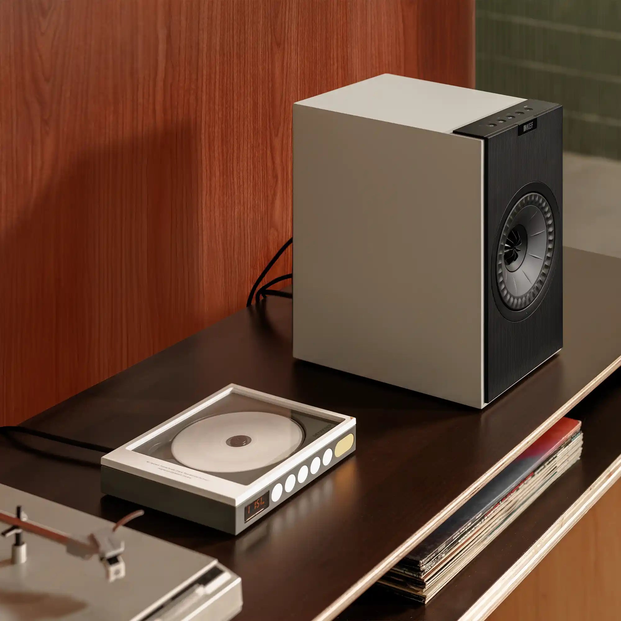 KEF Coda W Active Speakers - Nickle Grey Lifestyle - DOUGLAS HIFI