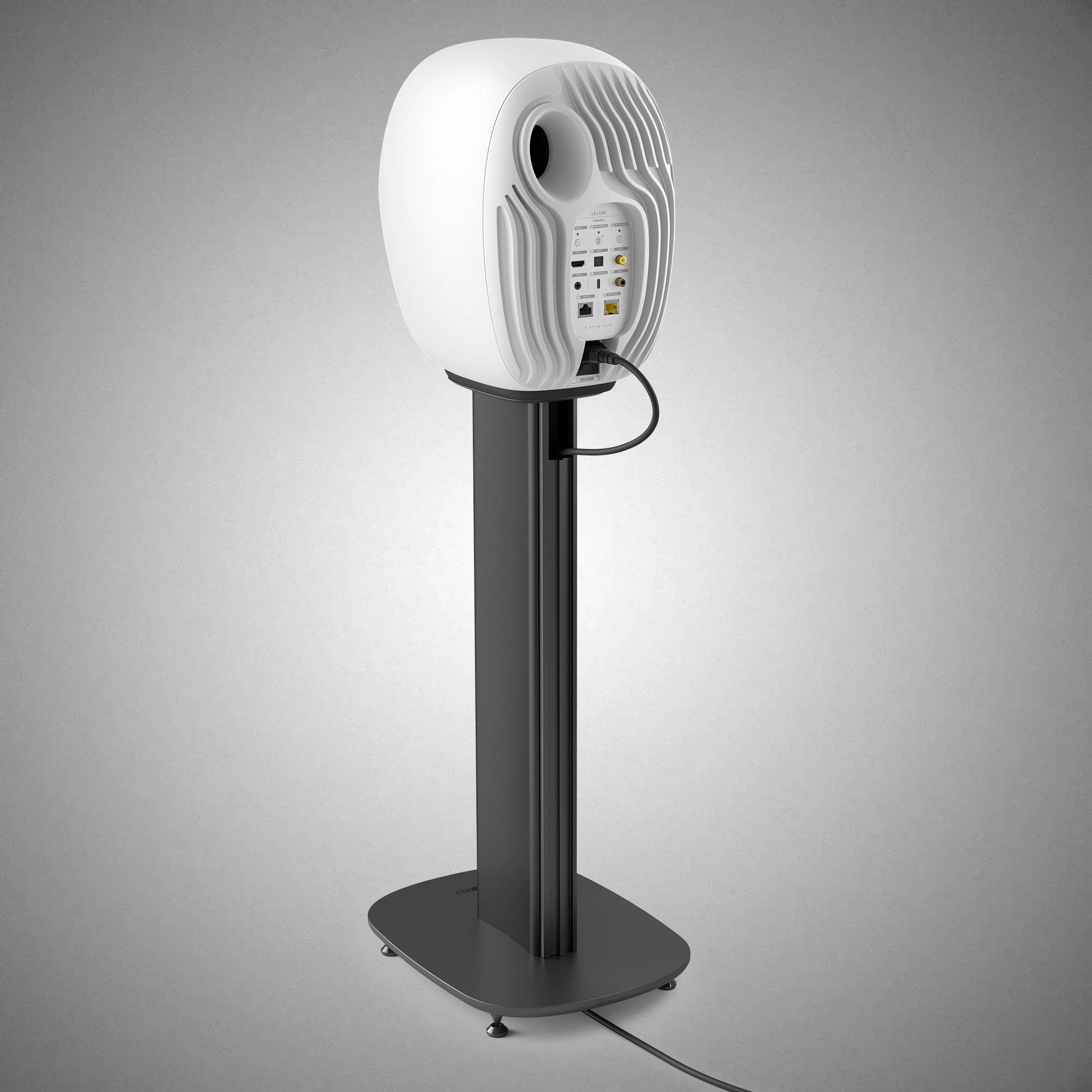 KEF LS-LUXE Speaker Stand with White LS-LUXE Speaker Rear Slate Grey - DOUGLAS HIFI