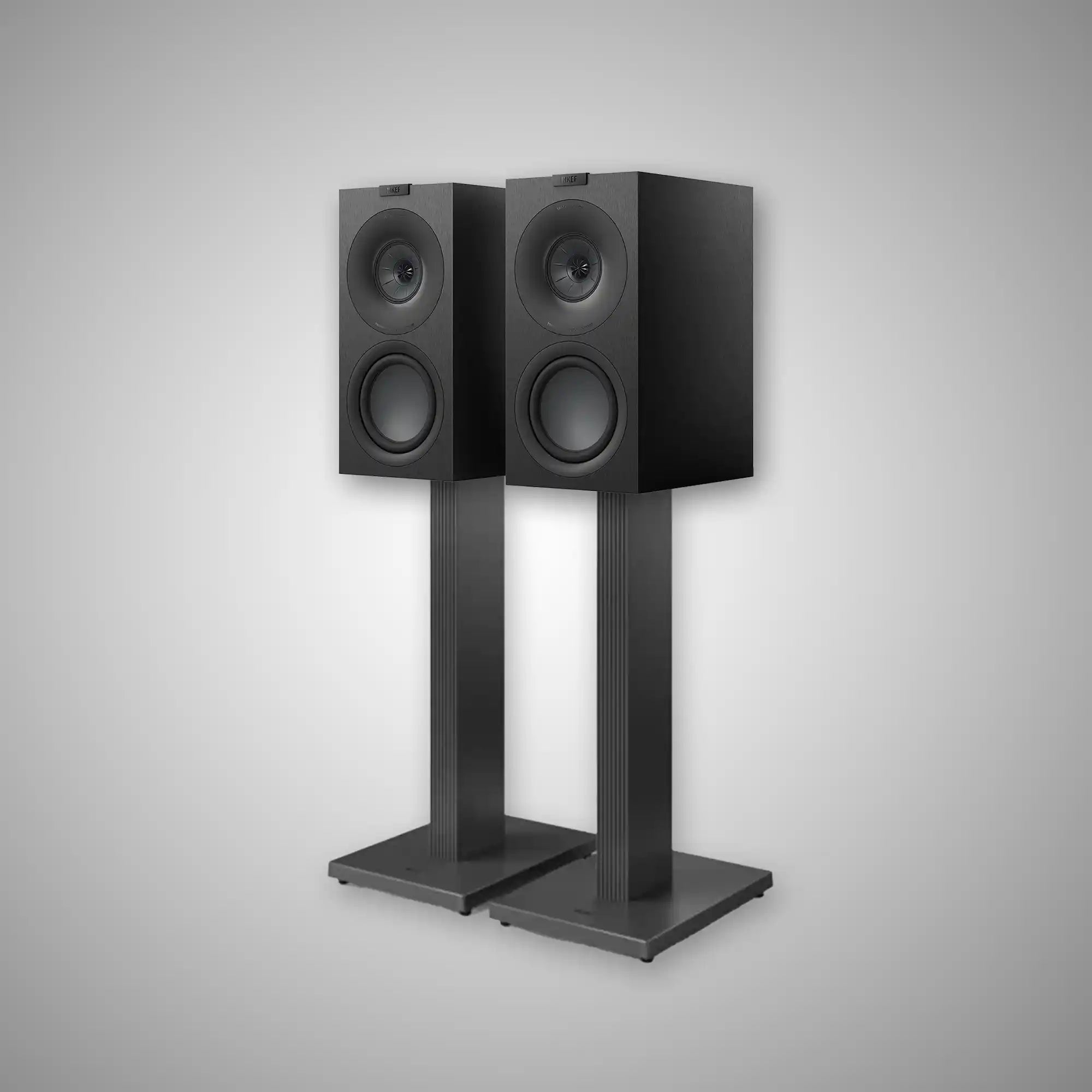 KEF Q Concerto Meta Bookshelf Speakers and KEF SQ1 Floor Stand Bundle Black - DOUGLAS HIFI