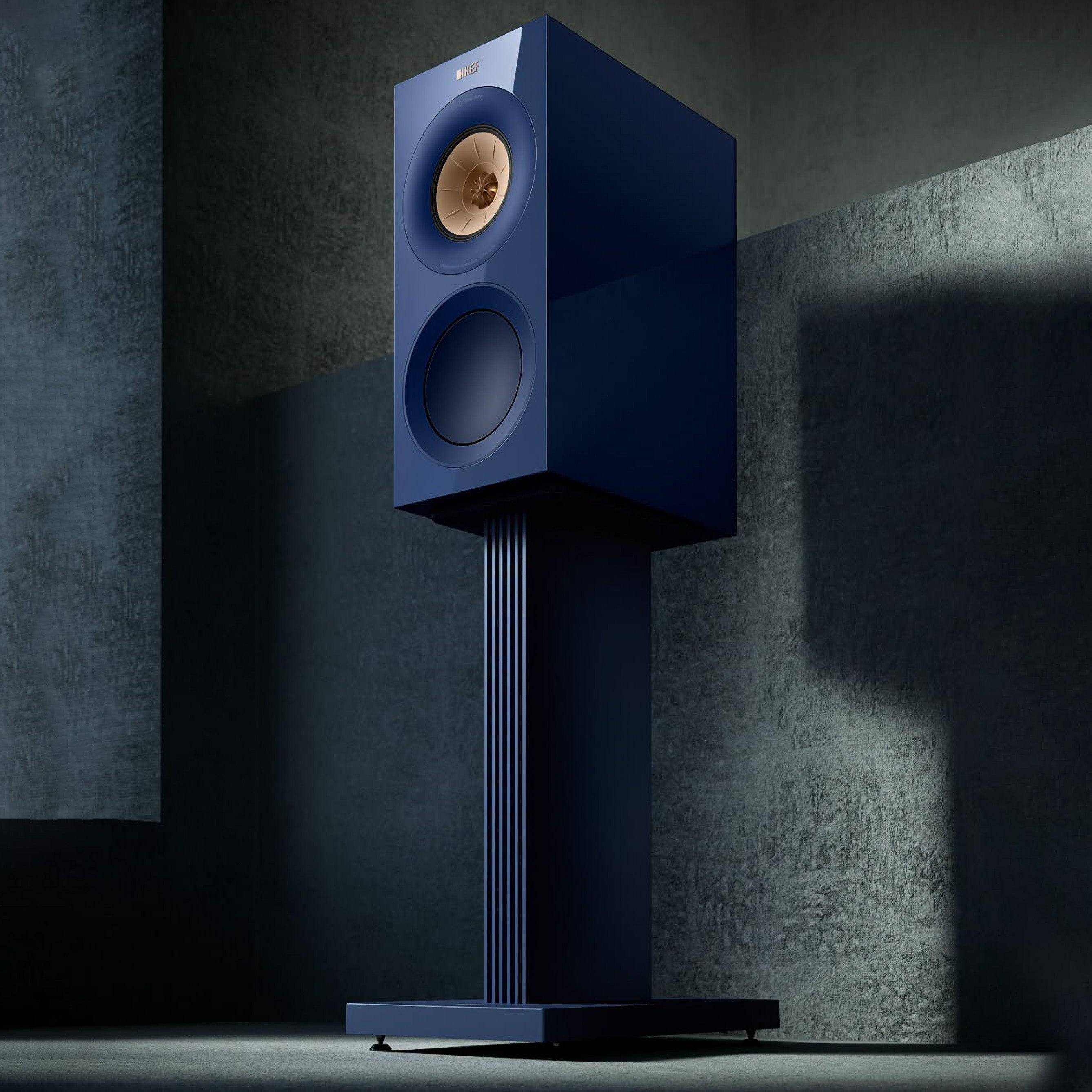 KEF R3 META Standmount Speakers Indigo with stands - DOUGLAS HIFI