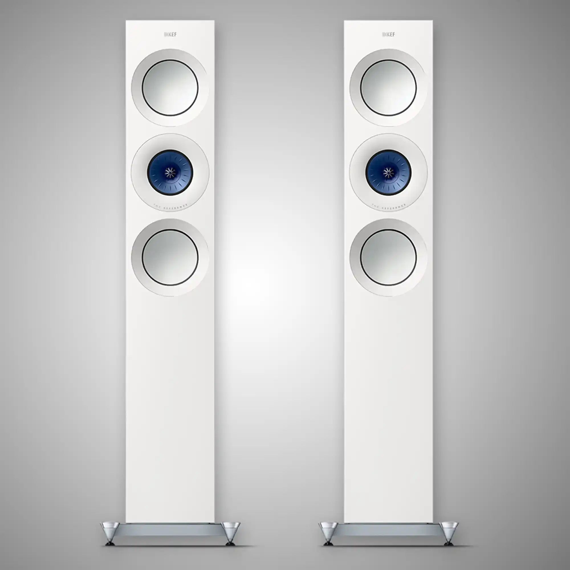 KEF Reference 3 Floorstanding Speakers Gloss White/Blue - DOUGLAS HIFI
