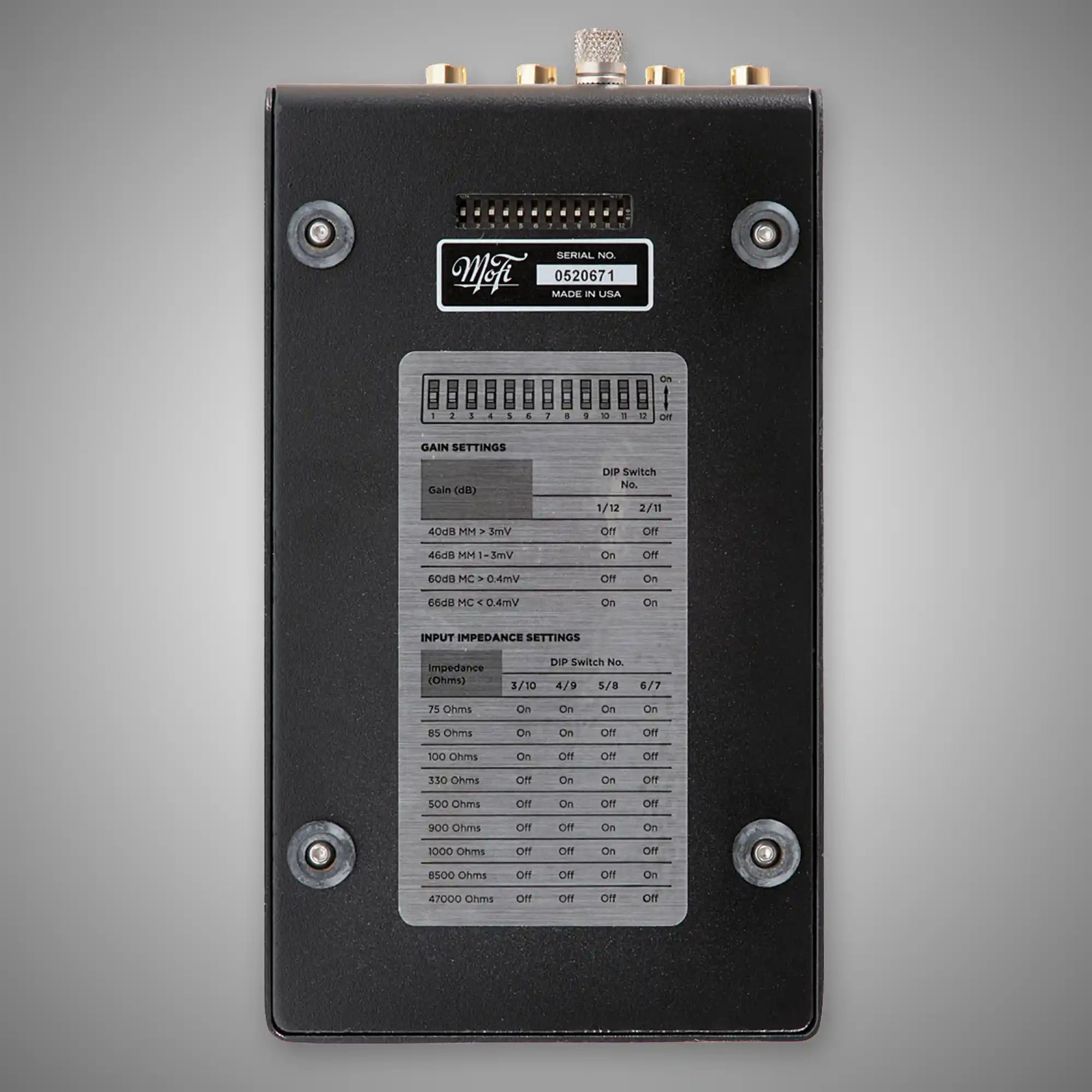 MoFi Electronics StudioPhono Phono Preamplifier Settings - DOUGLAS HIFI