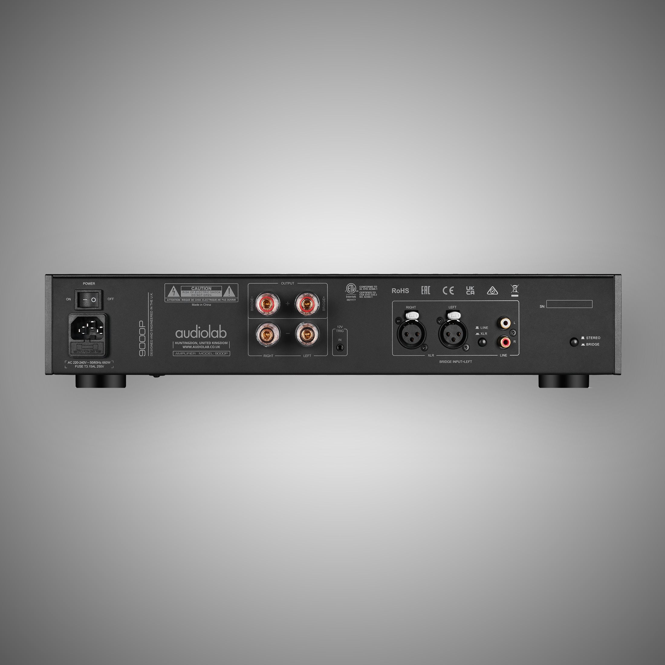 audiolab 9000P Power Amplifier Black Rear - DOUGLAS HIFI