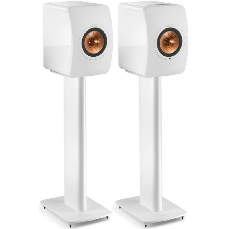 KEF LS50Wireless 2 Mineral White on Stand S2 - Douglas HiFi Osborne Park - Perth