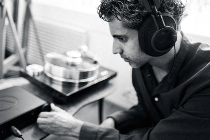 Austrian Audio - the Composer Headphones - B&W Lifestyle shot - Douglas HiFi Perth