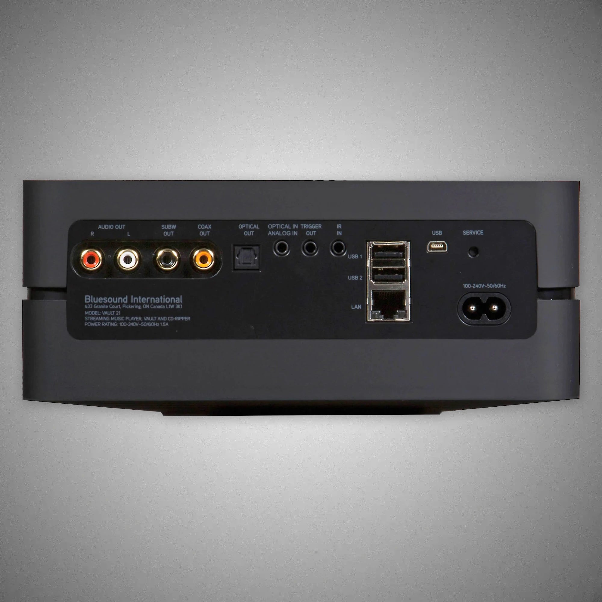 BLUESOUND Vault 2i Streamer/CD Ripper/2TB Music Server REAR - DOUGLAS HIFI