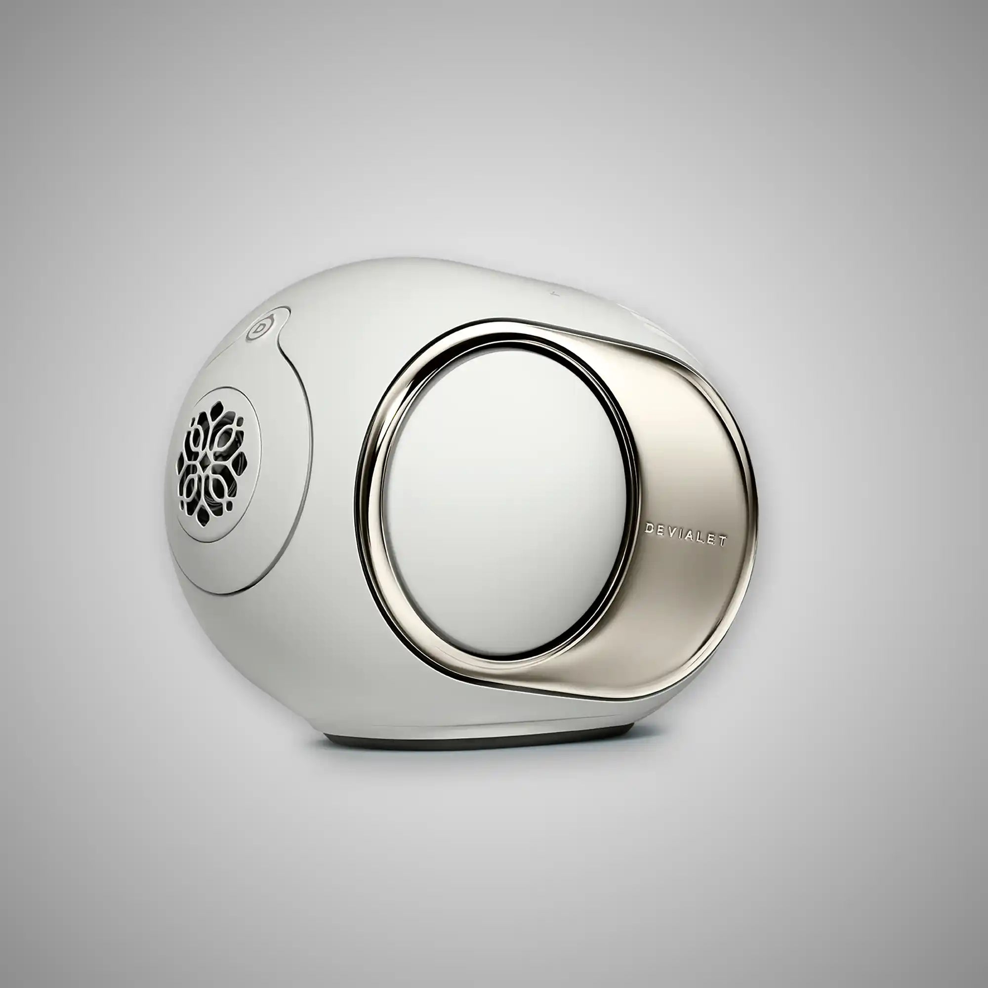 DEVIALET Ultimate 98dB Light Pearl (Side View) - DOUGLAS HIFI
