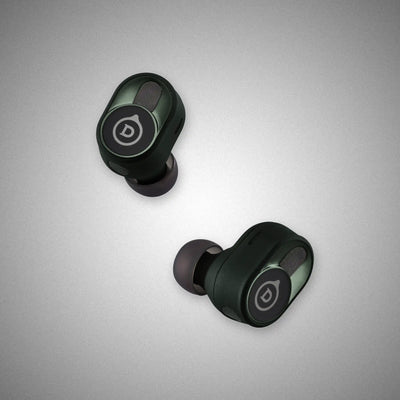 Devialet Geminin II Wireless Earbuds Deep Forest (Close-Up) - DOUGLAS HIFI