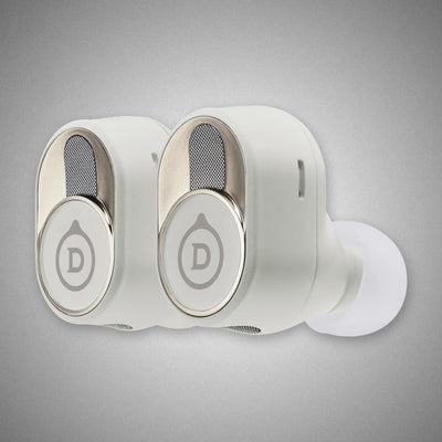 Devialet Geminin II Wireless Earbuds Light Pearl (Close-Up) - DOUGLAS HIFI