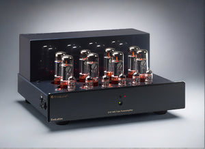 Douglas HiFi - PrimaLuna EVO400 Power Amplifier Black Front Angle No Cage - Osborne Park - Perth - Western Australia