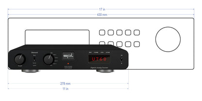 Douglas HiFi SPL DIAMOND BLACK Front Dimensions and Relative Size - Osborne Park - Perth - Western Australia