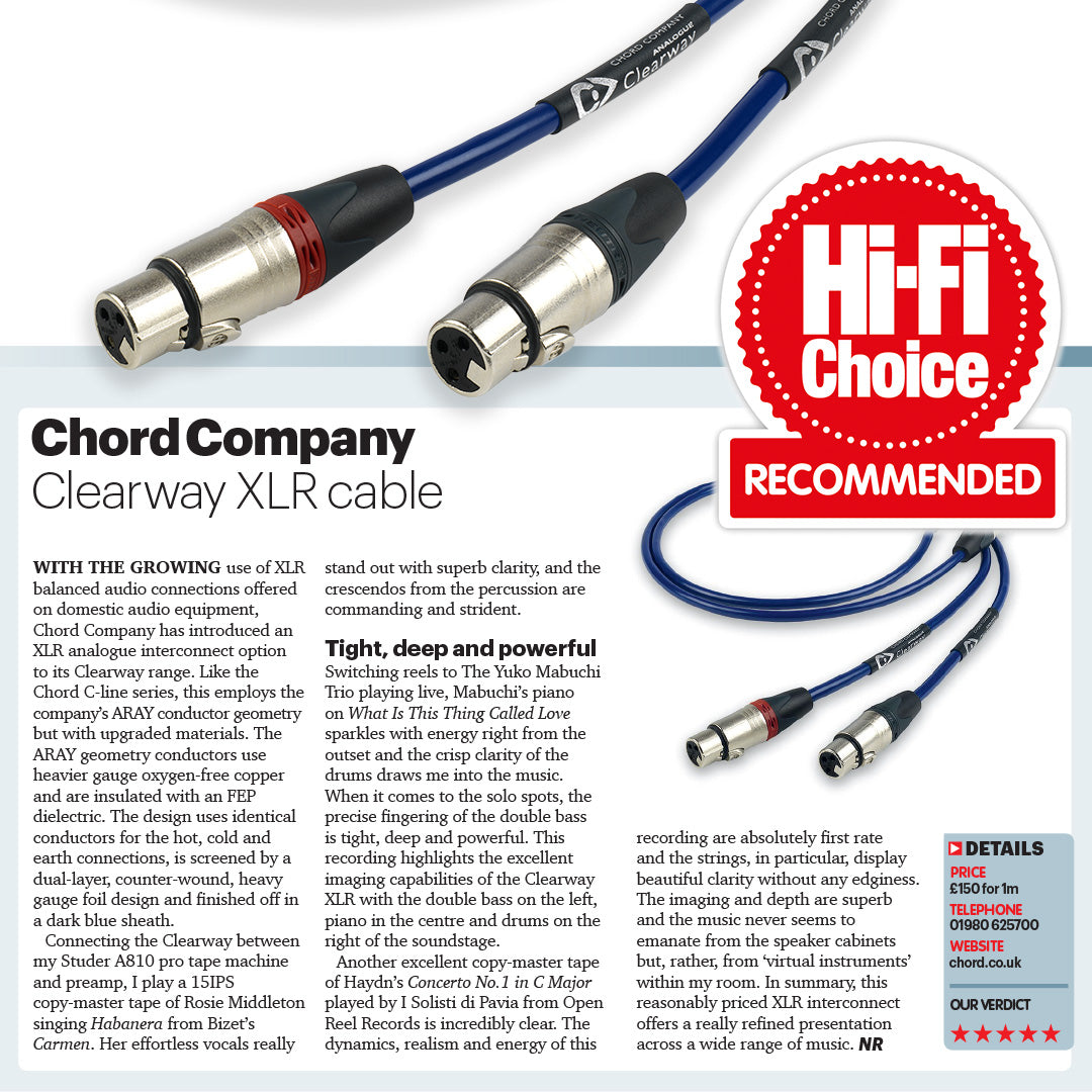Douglas HiFi - Chord Co - ClearwayX ARAY - XLR - Balanced - Review - Osborne Park - Perth - Western Australia