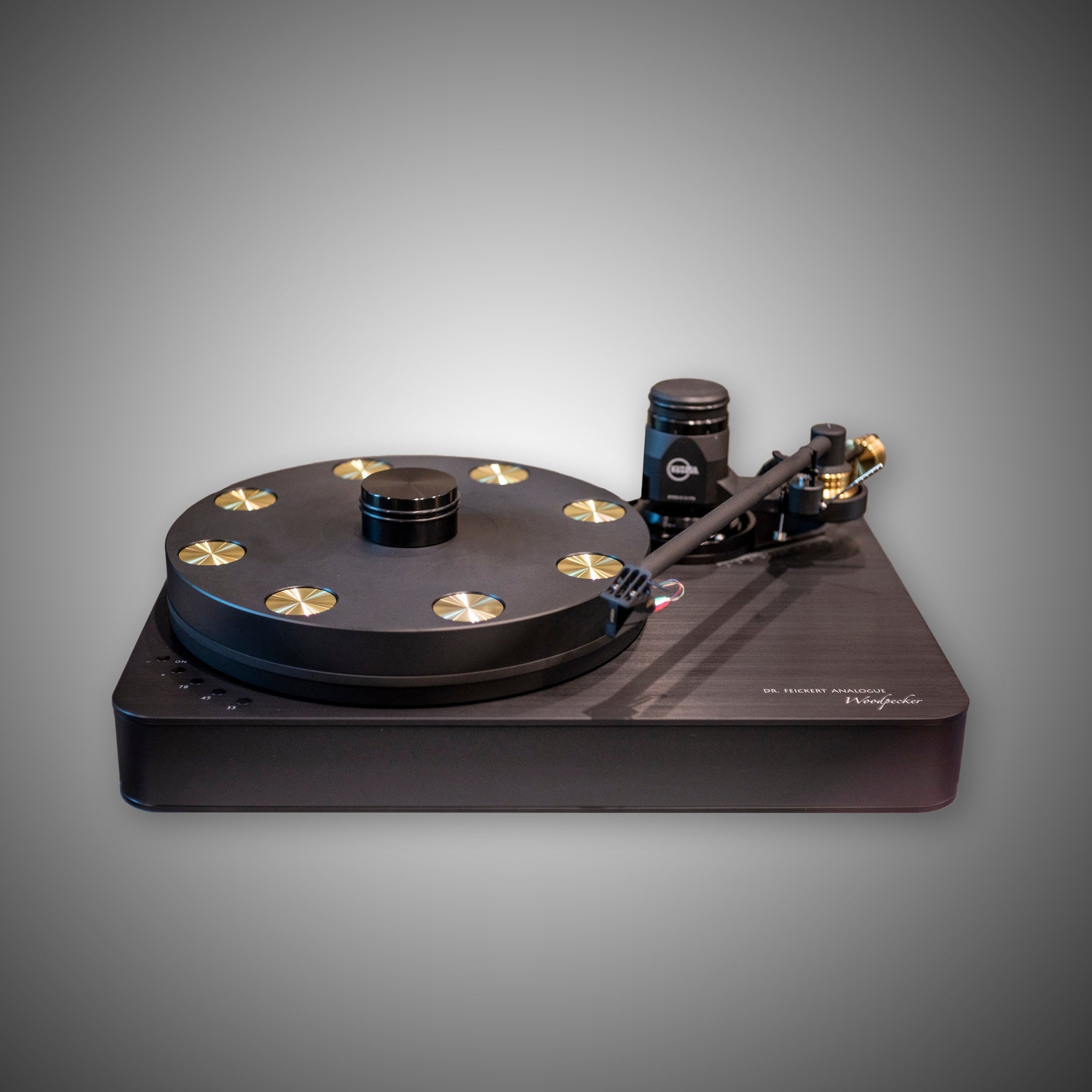 Dr Feickert Woodpecker Turntable Black with NexTel Black finish - DOUGLAS HIFI