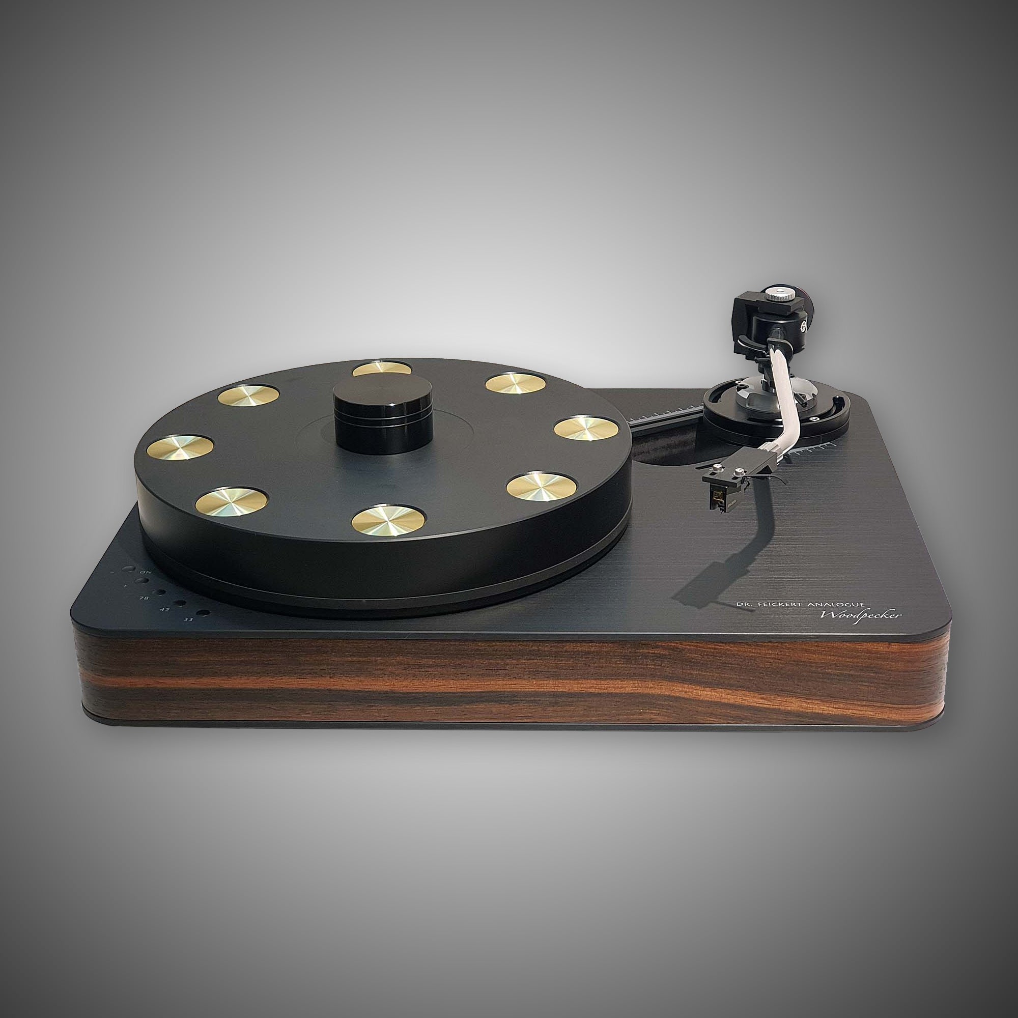 Dr Feickert Woodpecker Turntable Black with Macassar finish - DOUGLAS HIFI