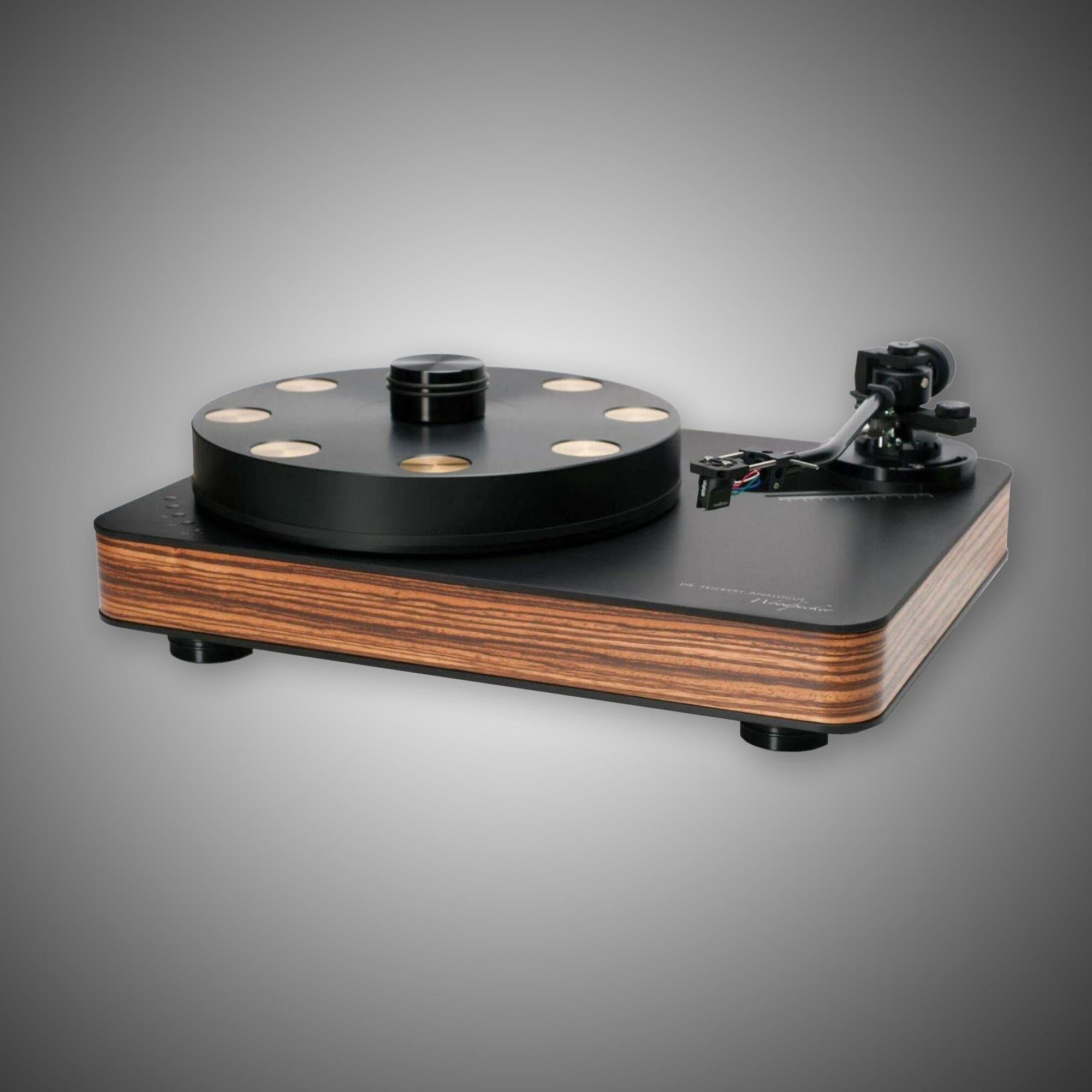 Dr Feickert Woodpecker Turntable Black with Zebrano finish - DOUGLAS HIFI