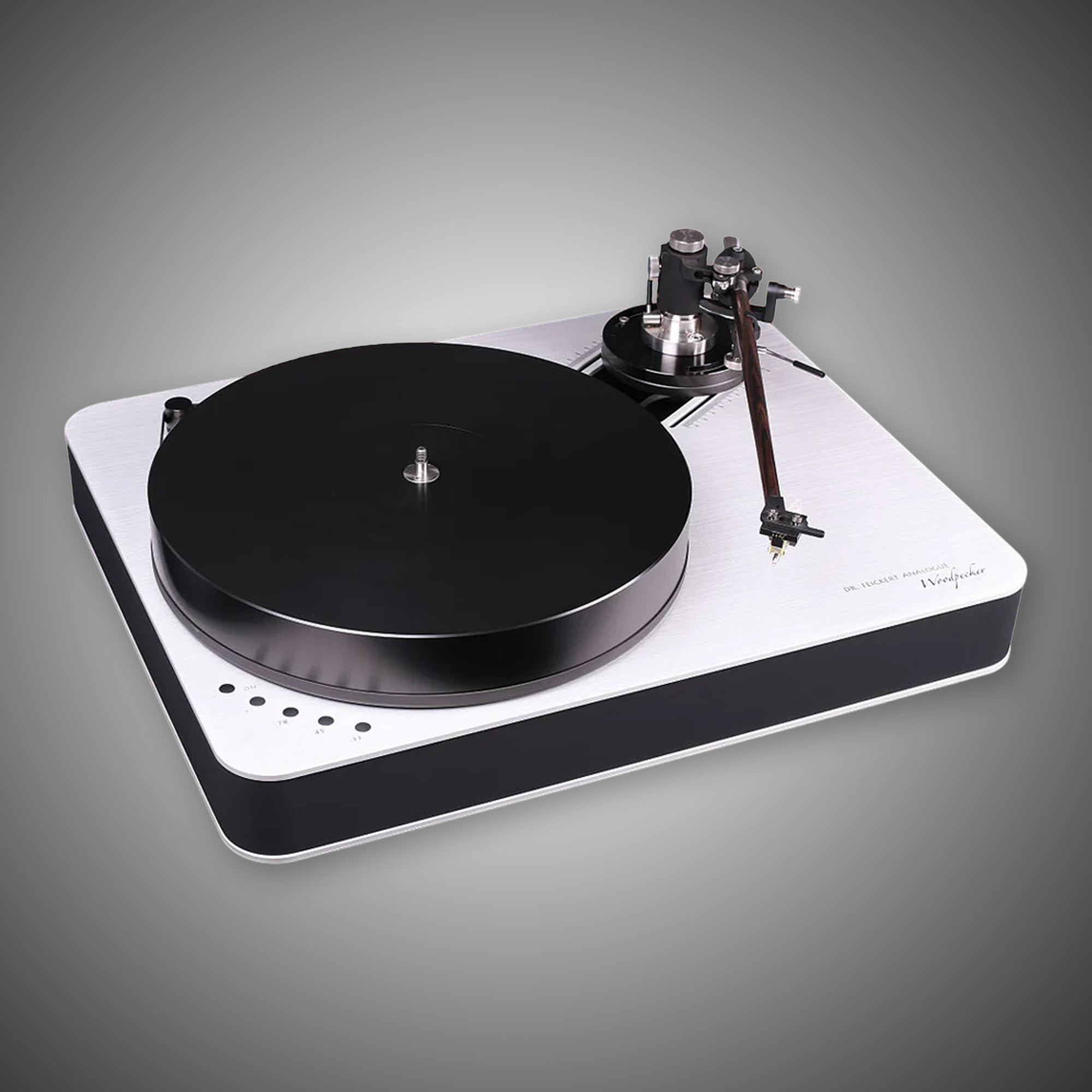 Dr Feickert Woodpecker Turntable Silver with NexTel Black finish - DOUGLAS HIFI