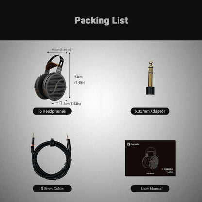 FOSI AUDIO i5 Open-Back Planar Magnetic Headphones (Packing List) - DOUGLAS HIFI