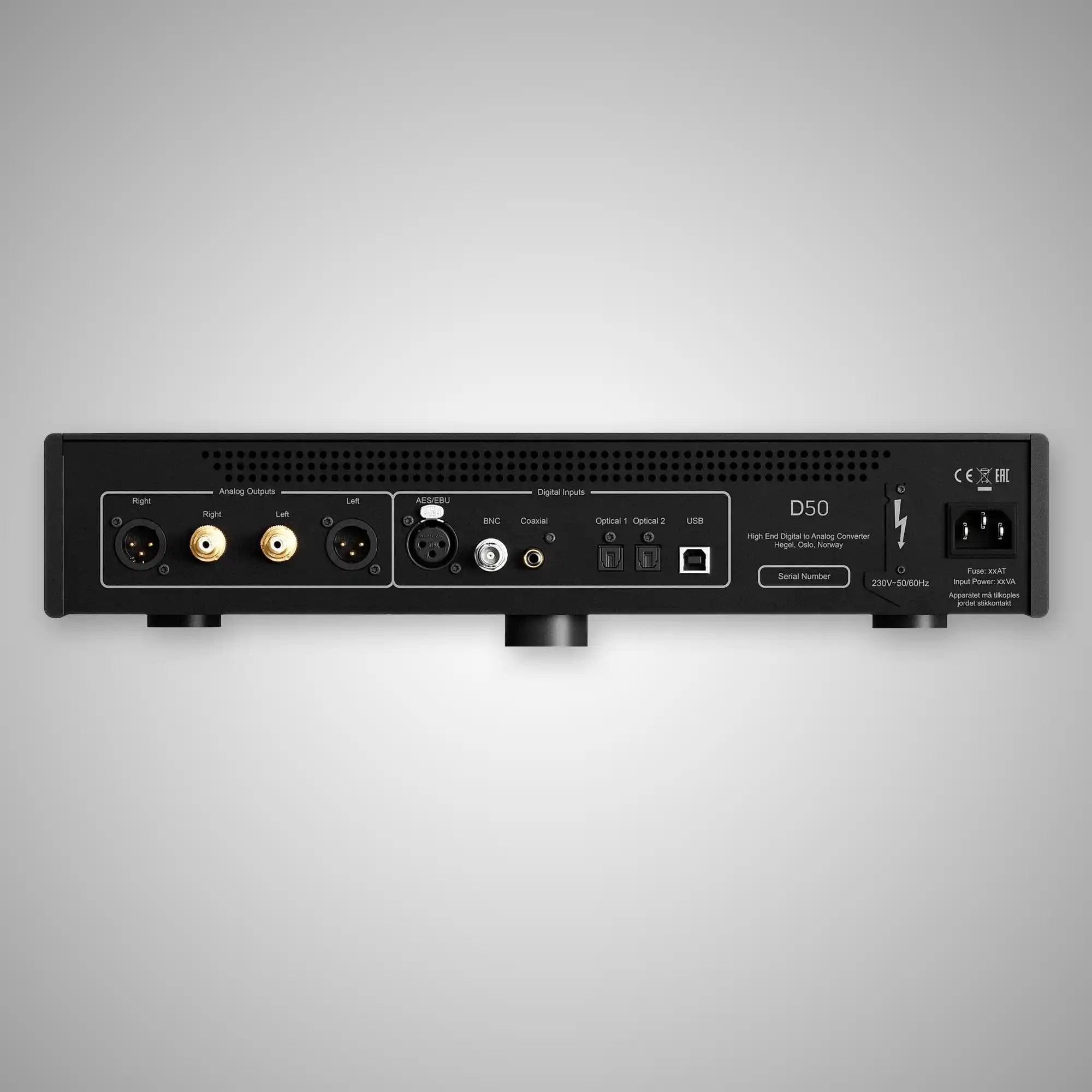 Hegel D50 DAC (Rear) - DOUGLAS HIFI