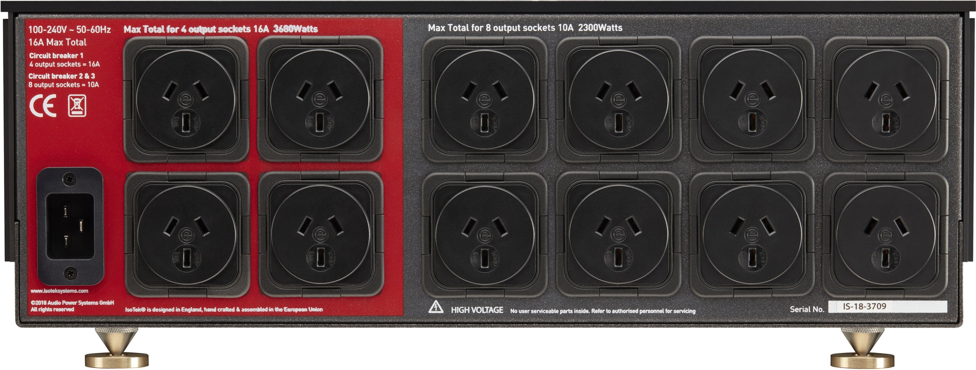 Isotek EVO3 Nova power conditioner - 12 outlets rear black - Douglas HiFI Perth