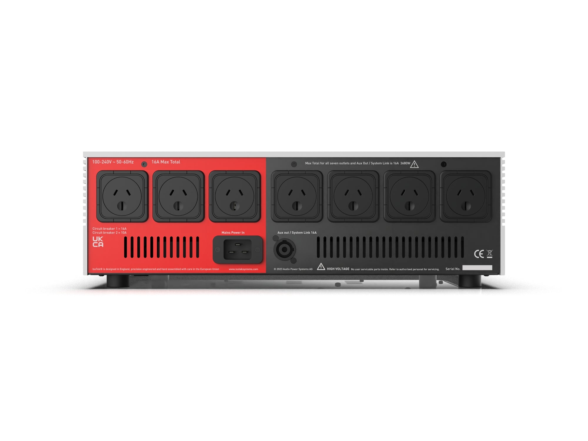 Isotek V5 Sigmas power conditioner Black rear - Douglas HiFi