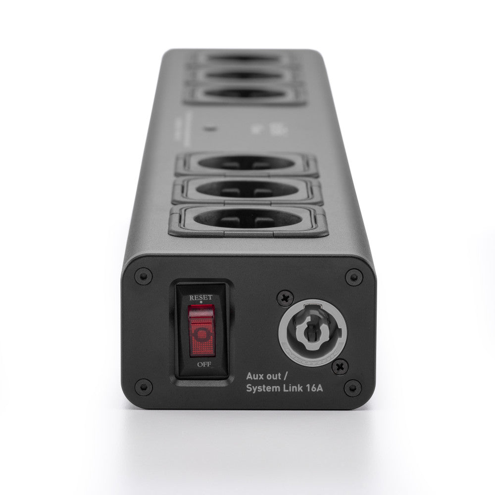 Isotek Sirius V5 16A Hi Current 6 way Filtered Power board C19 Black - Douglas HiFi Perth