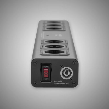 Isotek Sirius V5 16A Hi Current 6 way Filtered Power board C19 Black - Douglas HiFi Perth