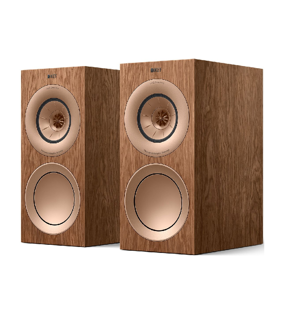 KEF R3 Meta Bookshelf speakers - Walnut Finish - Douglas HiFi Perth