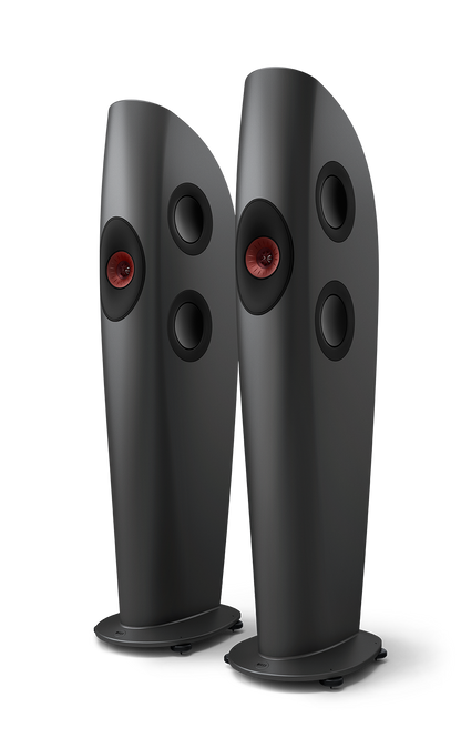 KEF BLADE TWO META Floorstanding Speakers (Charcoal Grey / Red) - DOUGLAS HiFi