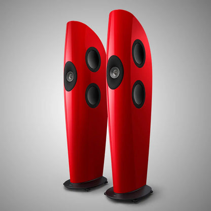 KEF Blade 1 Floorstanding Speakers Frosted Racing Red/Grey - DOUGLAS HIFI
