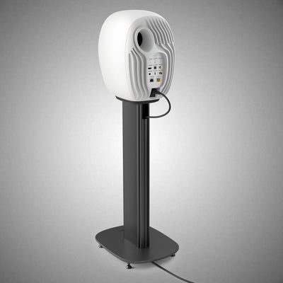 KEF LS-LUXE Speaker Stand with White LS-LUXE Speaker Rear Slate Grey - DOUGLAS HIFI