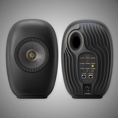 KEF LS LUXE Active Speakers Eclipse Black Rear - DOUGLAS HIFI