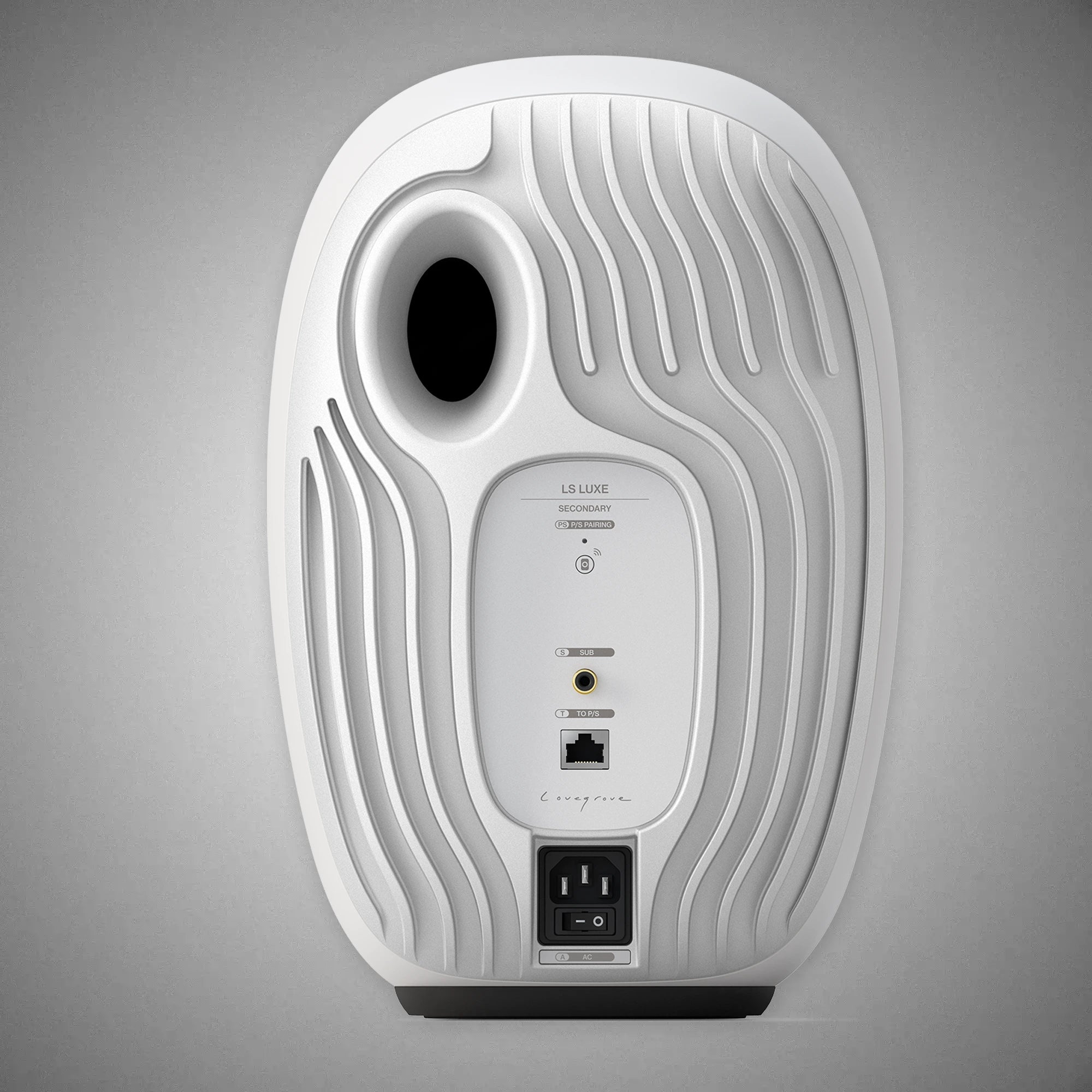 KEF LS LUXE Active Speakers Mineral White Rear (Slave) - DOUGLAS HIFI