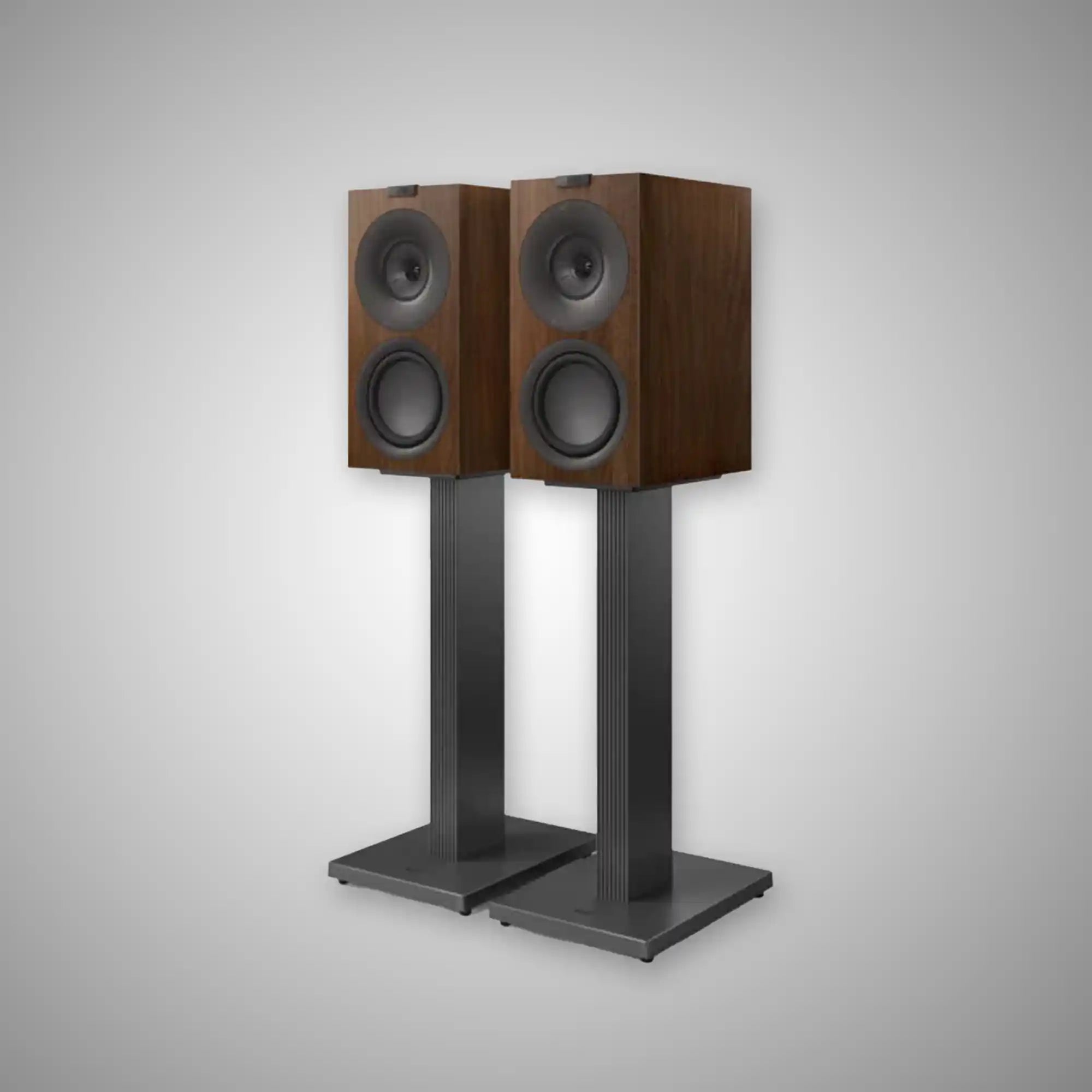KEF Q Concerto Meta Bookshelf Speakers and KEF SQ1 Floor Stand Bundle Walnut - DOUGLAS HIFI
