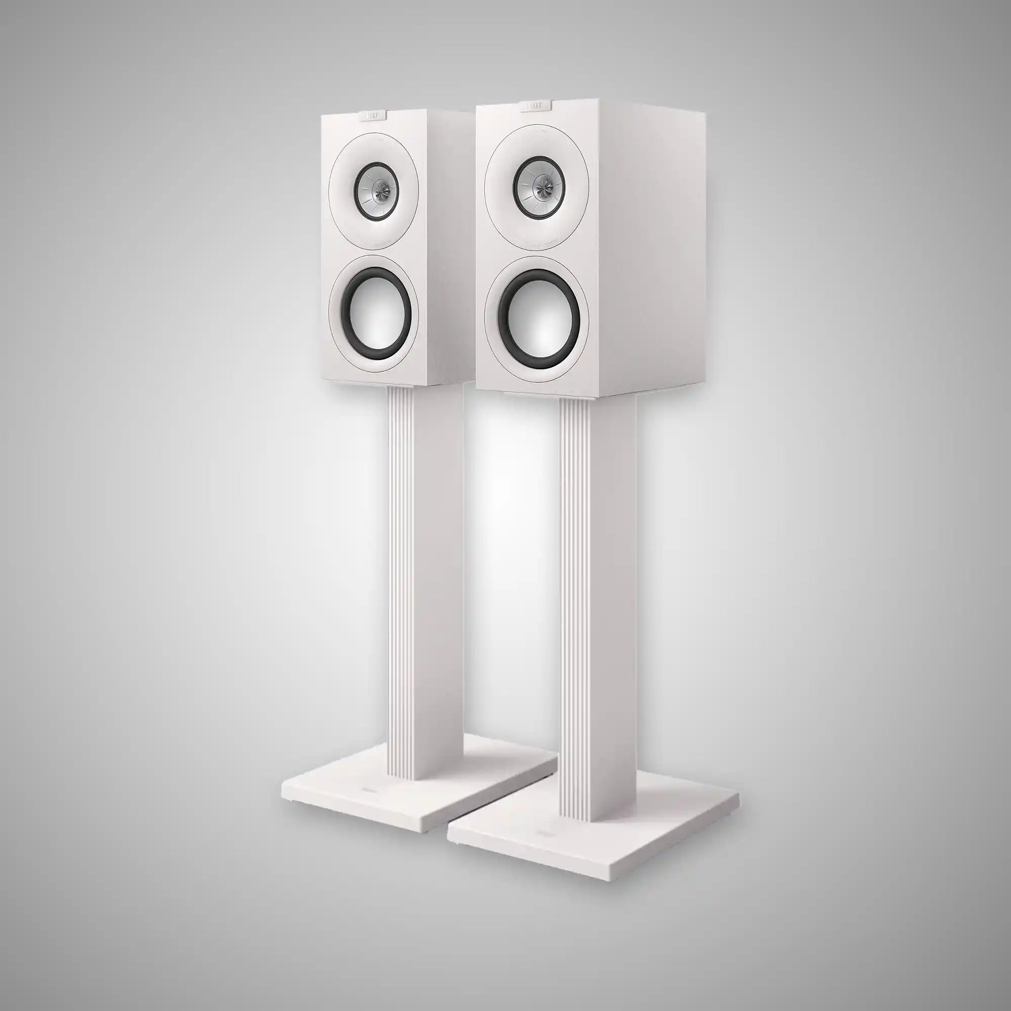 KEF Q Concerto Meta Bookshelf Speakers and KEF SQ1 Floor Stand Bundle White - DOUGLAS HIFI