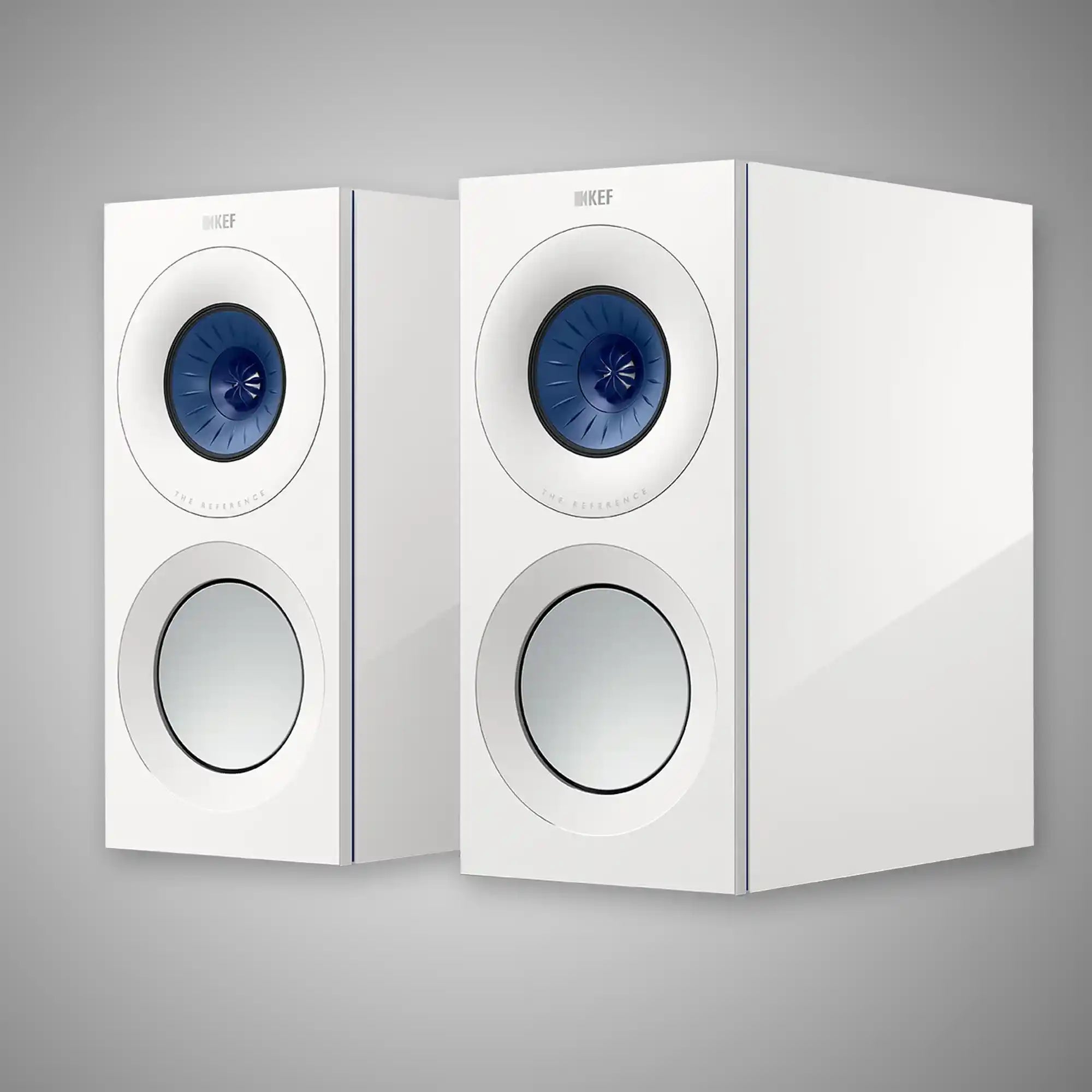 KEF Reference 1 Standmount Speakers Gloss White/Blue - DOUGLAS HIFI