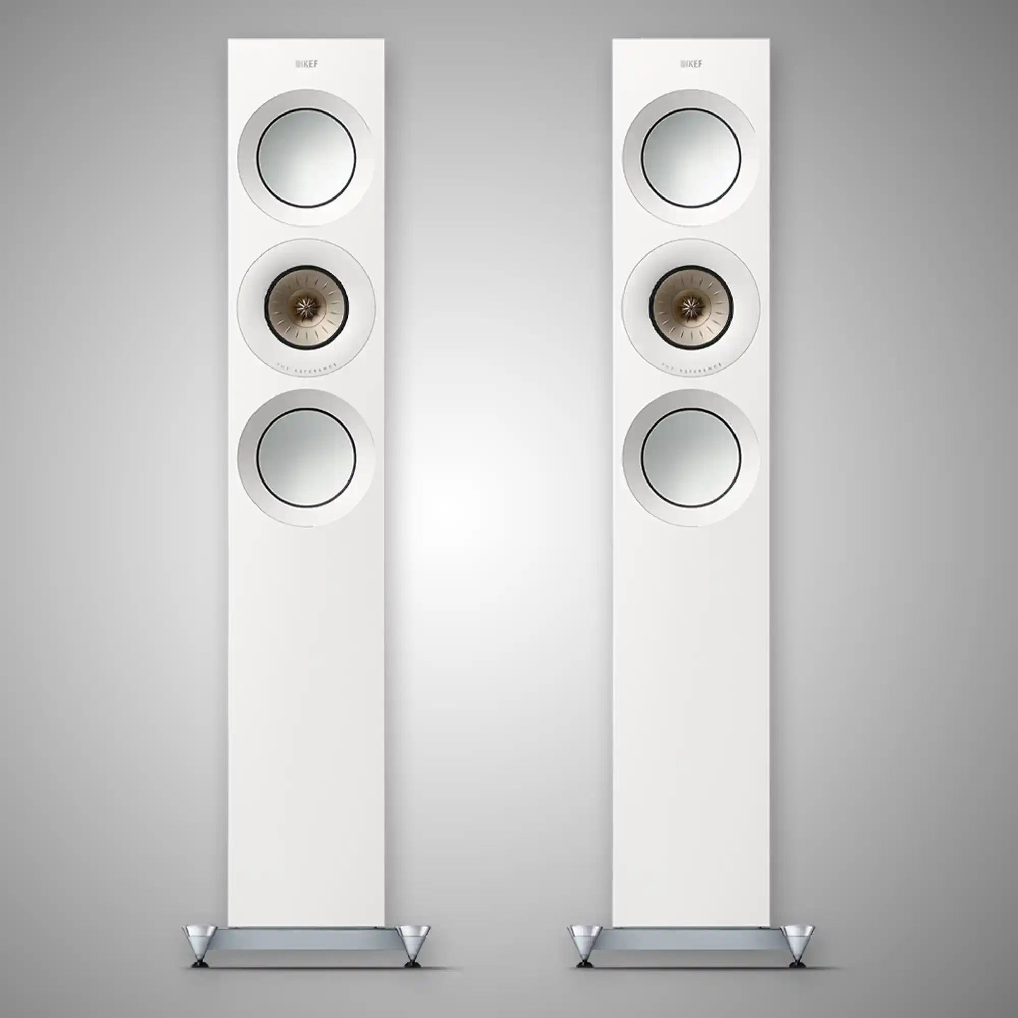 KEF Reference 3 Floorstanding Speakers Gloss White/Champagne - DOUGLAS HIFI