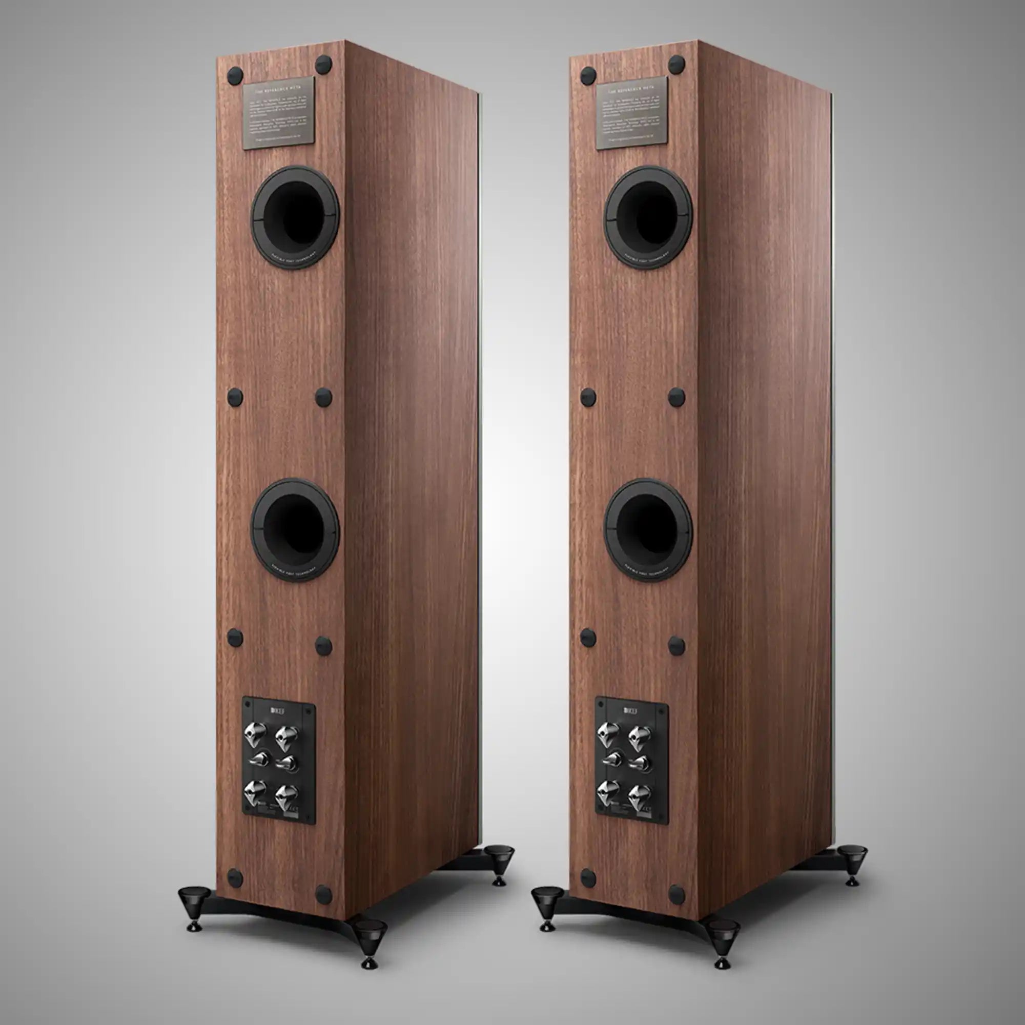 KEF Reference 3 Floorstanding Speakers Satin Walnut/Silver Rear - DOUGLAS HIFI