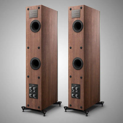 KEF Reference 3 Floorstanding Speakers Satin Walnut/Silver Rear - DOUGLAS HIFI
