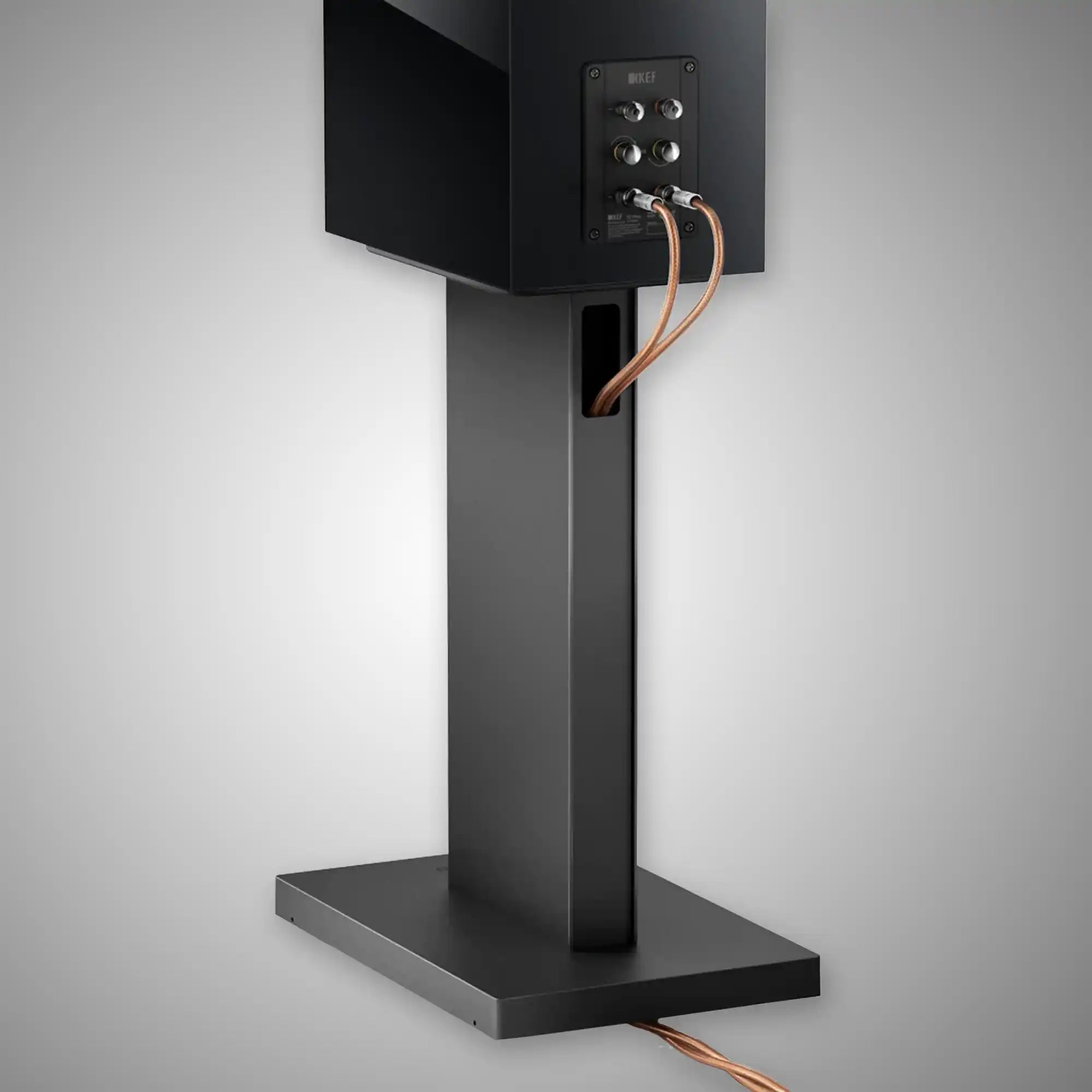 KEF S3 speaker stand for R3 Meta Speakers (rear view of cable management) - Douglas HiFI Perth