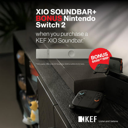 KEF XIO Dolby Atmos 5.1.2 Soundbar (BONUS Nintendo Switch 2)