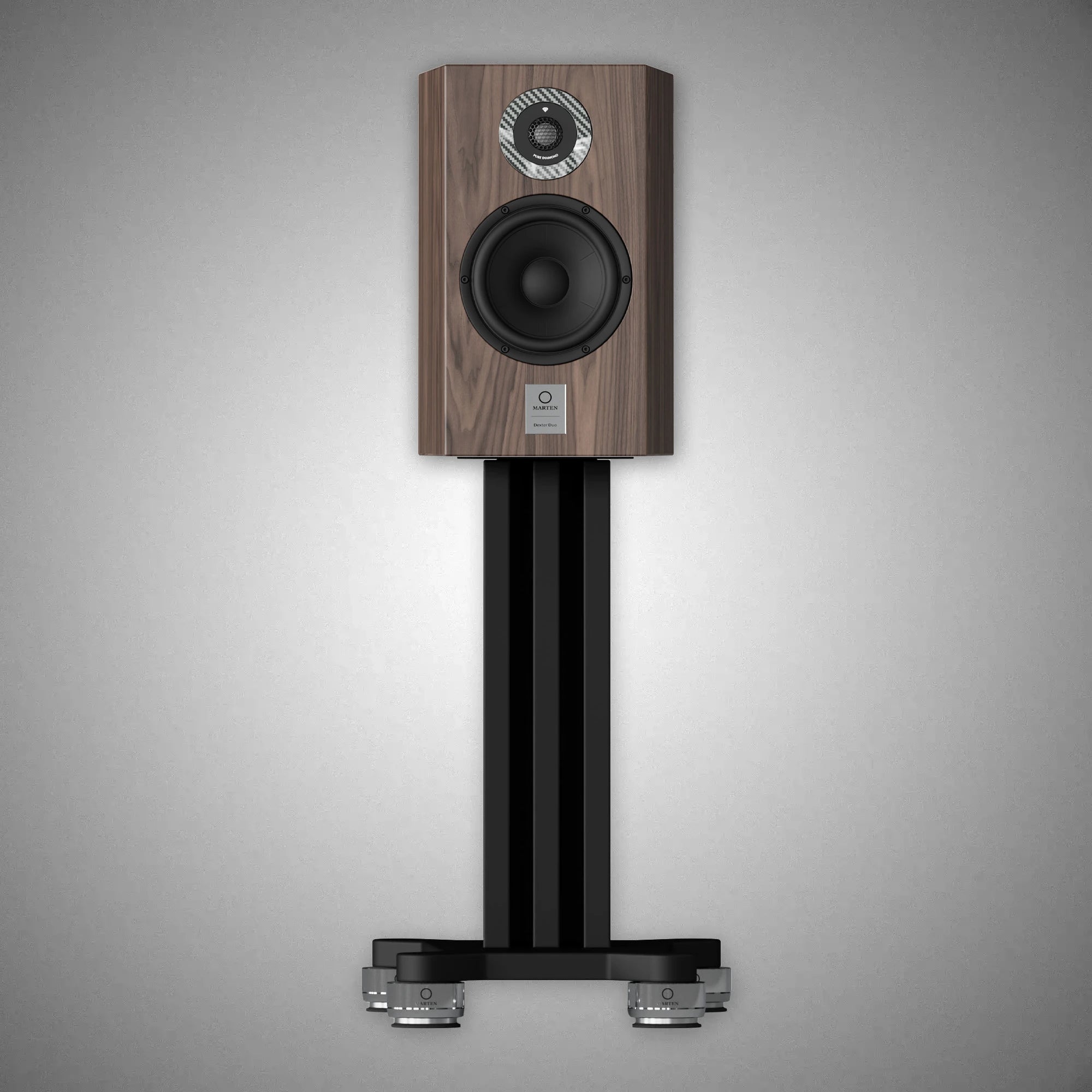 MARTEN DEXTER DUO Speakers with Stands Matte Walnut - DOUGLAS HIFI