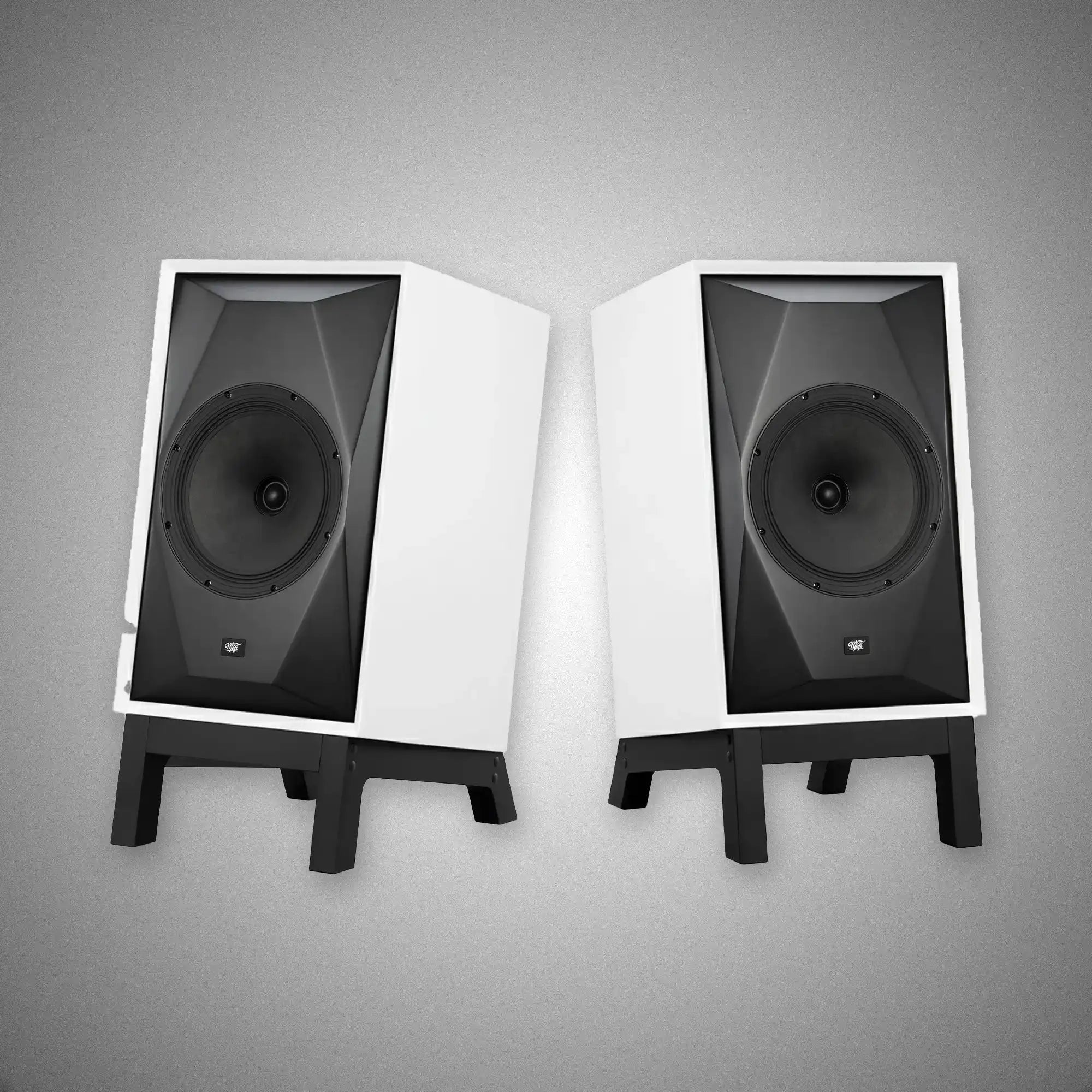 MoFI Sourcepoint 10 Master Edition Speakers White with Low Angled Stands - DOUGLAS HIFI