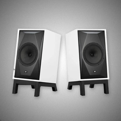 MoFI Sourcepoint 10 Master Edition Speakers White with Low Angled Stands - DOUGLAS HIFI