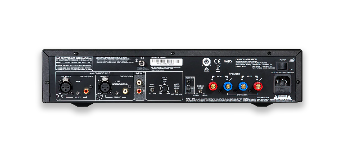 NAD C268 Bridgeable Stereo Power Amplifier