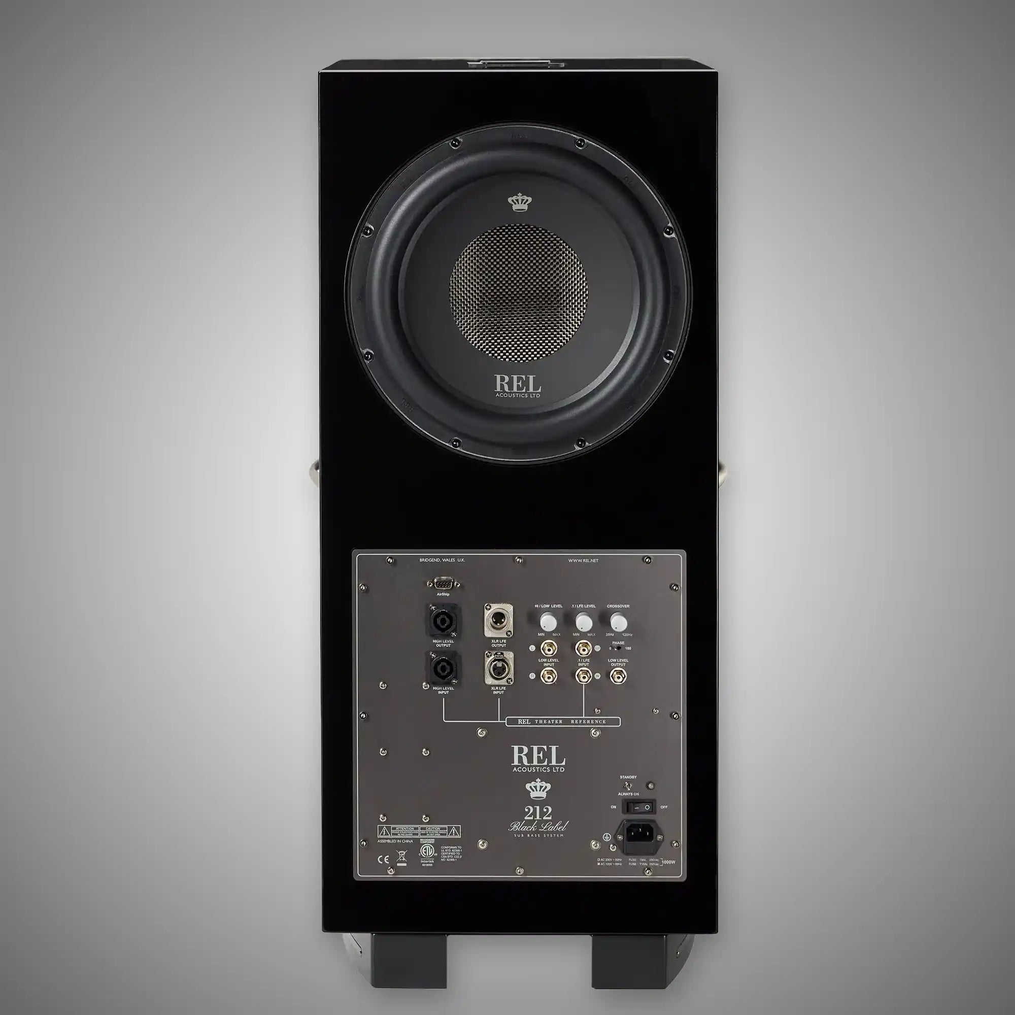 REL S/212 Subwoofer Black Rear - DOUGLAS HIFI