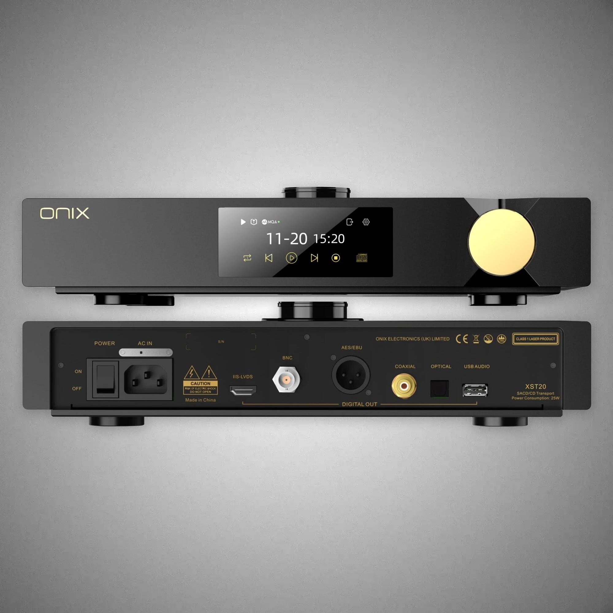 SHANLING ONIX ZENITH XST20 SACD/CD Transport Fr - DOUGLAS HIFI Front & Back View