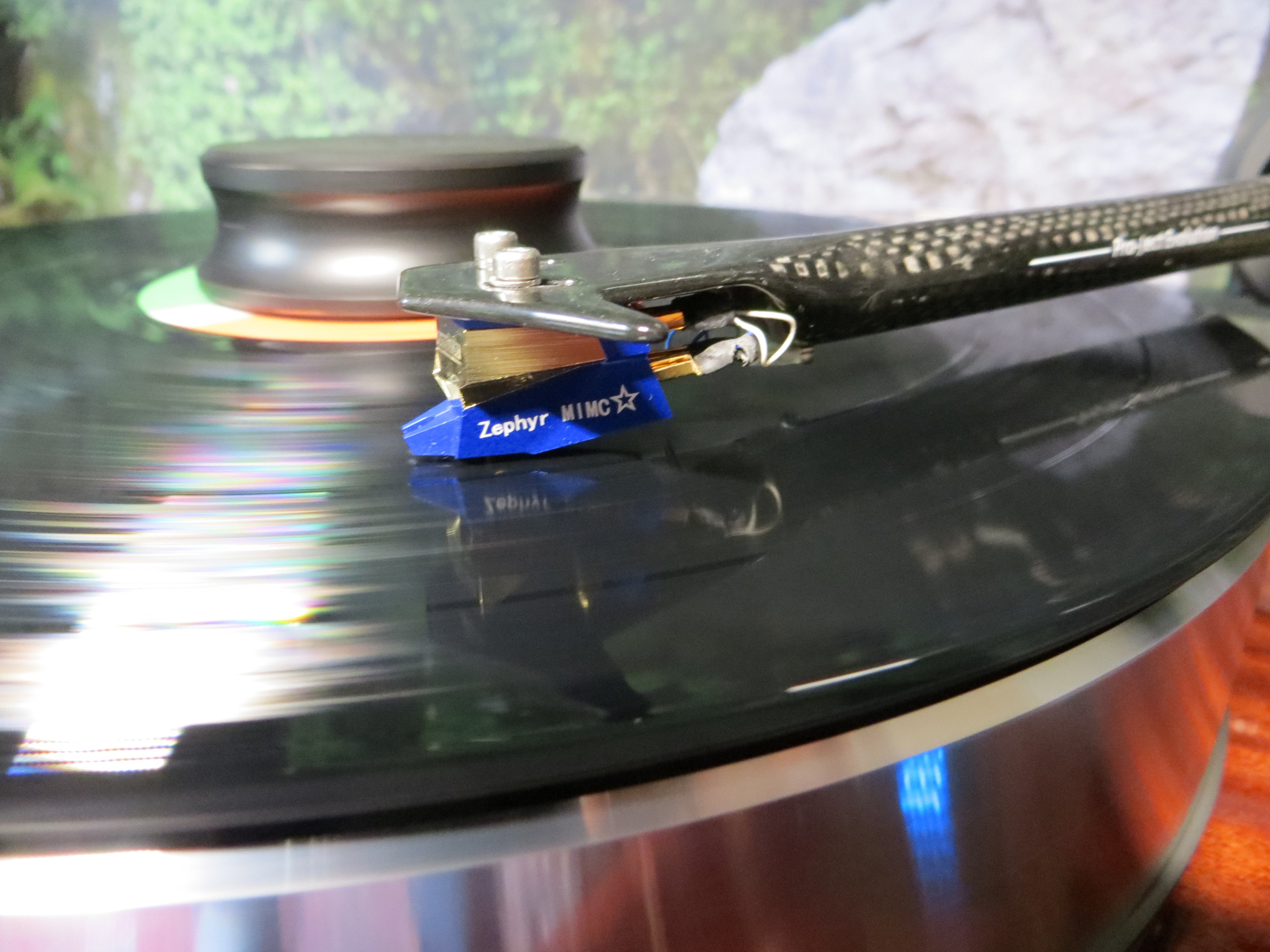 Soundsmith Zephyr MIMC Phono Cartridge on a record | Douglas HiFi Perth